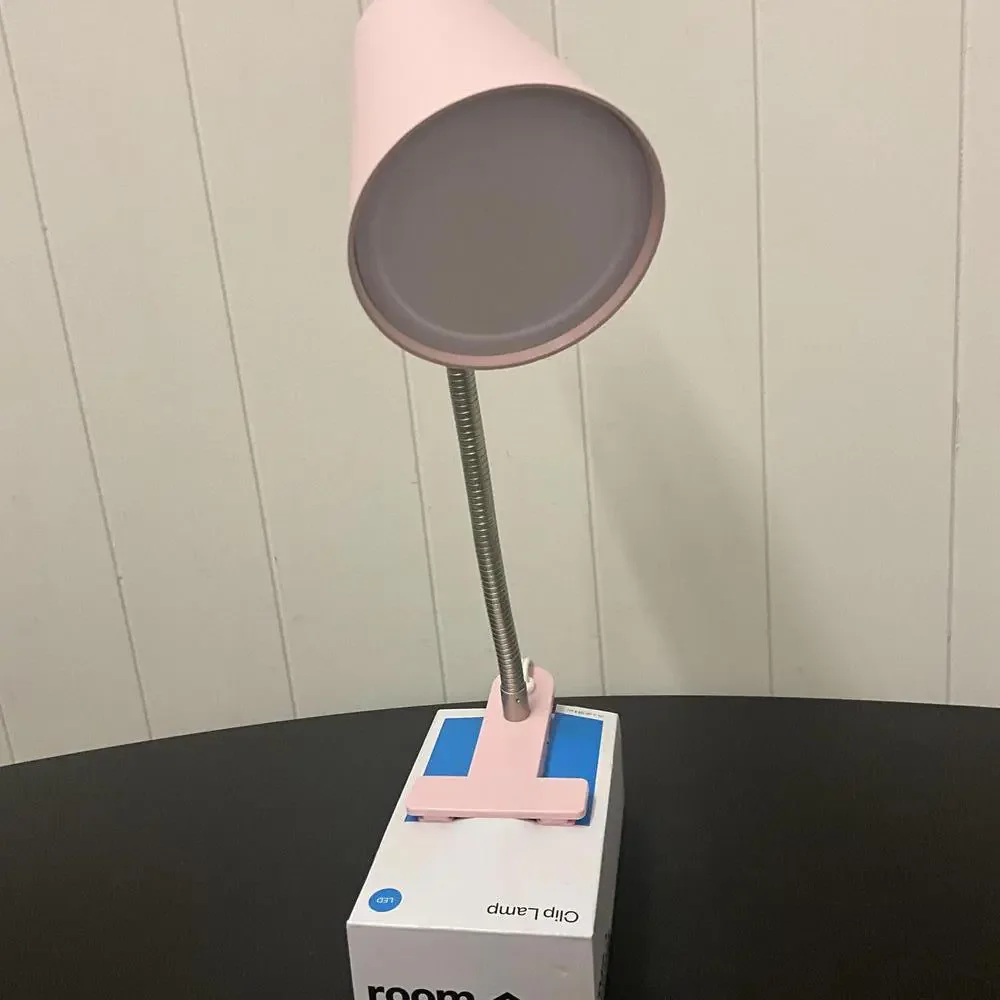 Brand New Room Essentials Pink Task Clip Desk Lamp Adjustable Power Efficient